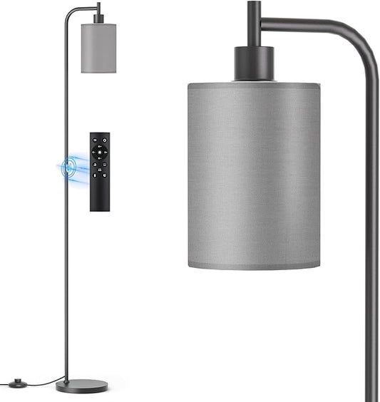 Dimmable Floor Lamp with Linen Shade – Remote Control, 3 Color Temperatures, 9W LED Included