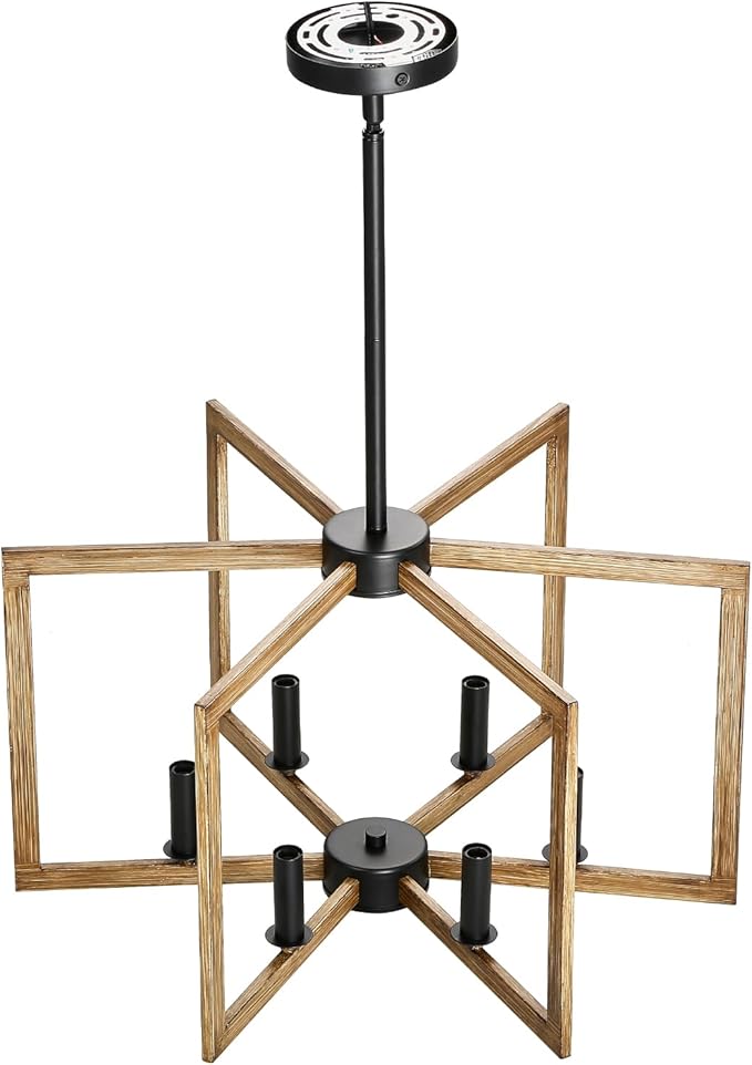 VEVOR 6-Light Chandelier, Metal Farmhouse Chandelier, Adjustable Height, Dining Room Hanging Light Fixture for Ceilings, Modern Chandelier for Bedroom, Foyer, Hall, Kitchen, Living Room and Entryway
