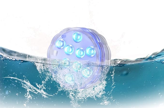 Remote Controlled Submersible Lights, 16 Multi-Colors 4 Modes LED Lights with Battery Powered (4-Pack)