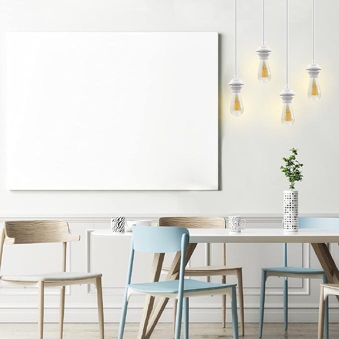 Pendant Light Kit 2pcs White Cord Holder E27 Base Hanging Lamp Lantern Socket with 3.94ft Adjustable Wire Industrial Ceiling Fixture for Kitchen Island Corridor(Bulb Not Included)