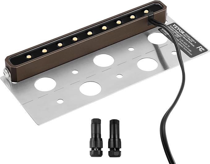 VEVOR LED Hardscape Lighting, 6.8 Inch Retaining Wall Lights, 3W 12V-24V AC/DC Low Voltage Paver Light, IP68 Waterproof Outdoor Step Lights, 3000K Swivel Hardscape with Connectors (8 Pack Soft White)