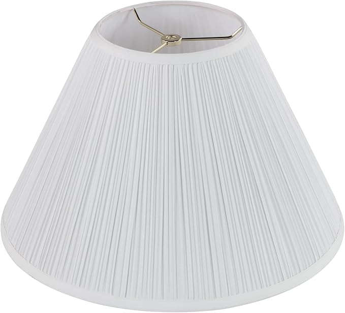 Aspen Creative 33138, Mushroom Pleated Traditional Spider Lamp Shade, Pleated White, 7" Top x 17" Bottom x 13" Slant