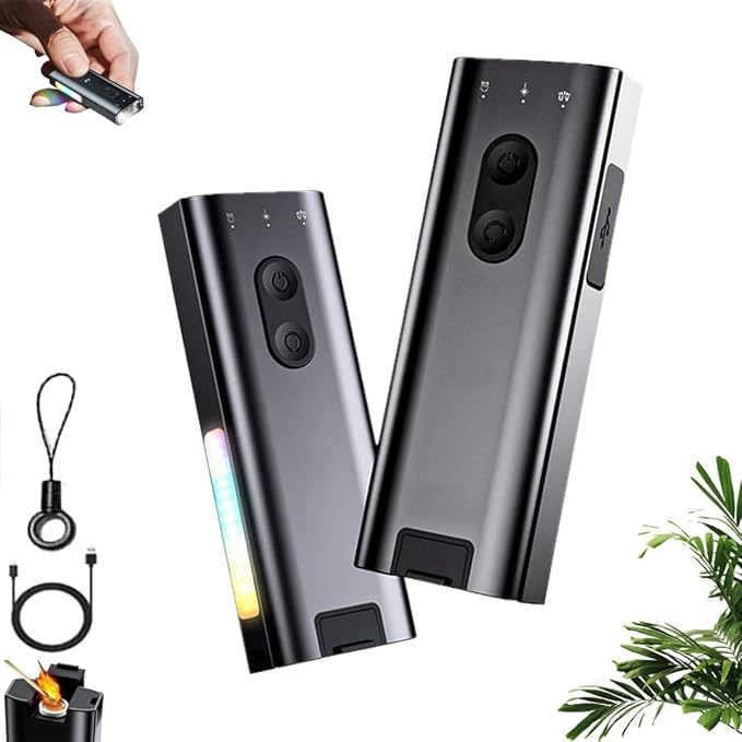 Ultramulti EDC Keychain Tool,Rechargeable Mini Flashlight with Magnet,RGB Side Light, 800LM Pocket Light,for Outdoor, Camping & Emergencies ﻿ (Black-2pcs)