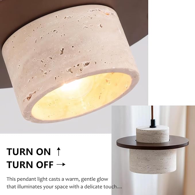 3pcs Wabi Sabi Pendant Light Nordic Natural Stone Shade Chandeliers Concrete Simple Light Fixture for Dining Room Bedside Kitchen Island Hallway
