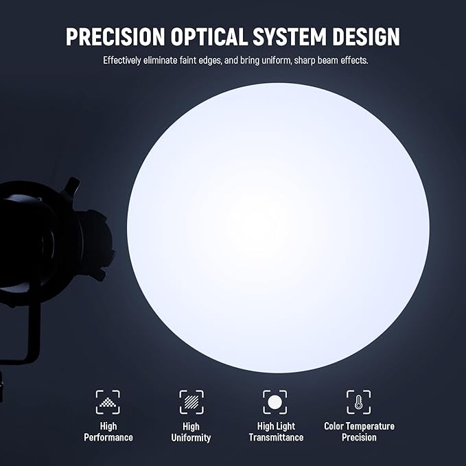 NEEWER Spotlight Snoot with 20° Projection Lens, Adjustable Focus, 16 Metal Gobos 5 Color Gels, Bag, Conical Snoot for Bowens Mount LED Continuous Output Lighting Studio Video Light Up to 300W, LS-39