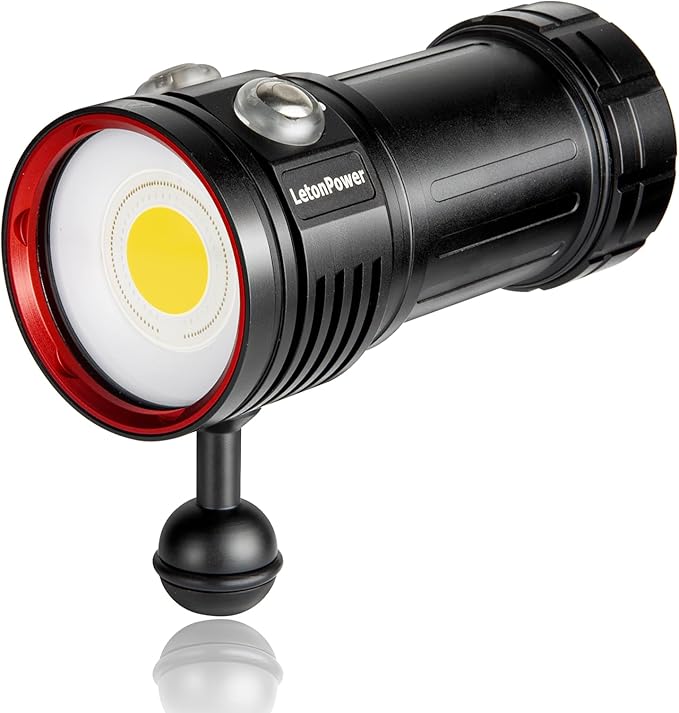 Diving Flashlight, L12 8000Lumens Dive Light,100m Underwater Video Light, Scuba Dive Lights, Underwater Flashlight with Type-C Charging for Professional Under Water Sports