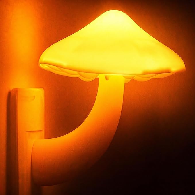 SATONA Mushroom Night Light, Night Light Plug in Wall Lamps for Bedroom with Auto Light Sensor, for Kids Room, Bathroom, Bedroom, Kitchen, Hallway and Stairs