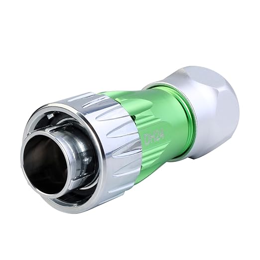 CNLINKO DH-24 Fiber Optic Connector, LC Single Mode Dual Core, Metal Aviation Plug and Panel Mount Socket, IP68 Waterproof Connector for Internet Devices, M24 Signal Connector (Fiber Optic Set)