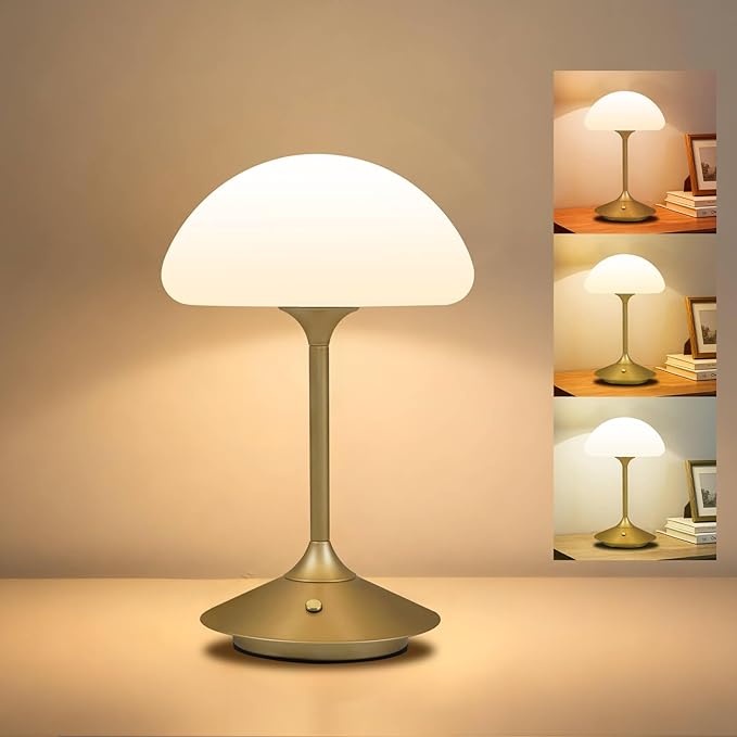 Modern Bedside Table Lamp for Bedroom 3 Color Stepless Dimmable Touch Desk Lamp, Minimalist Nightstand Lamp for Bedroom, Living Room, Home Office,Kids Room, Nursery
