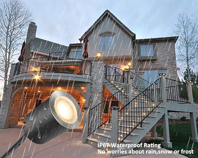 Recessed LED Deck Light Kits with Black Protecting Shell φ32mm,SMY In Ground Outdoor Landscape Lighting IP67 Waterproof,12V Low Voltage for Garden,Yard Steps,Stair,Patio,Floor,Kitchen Decoration