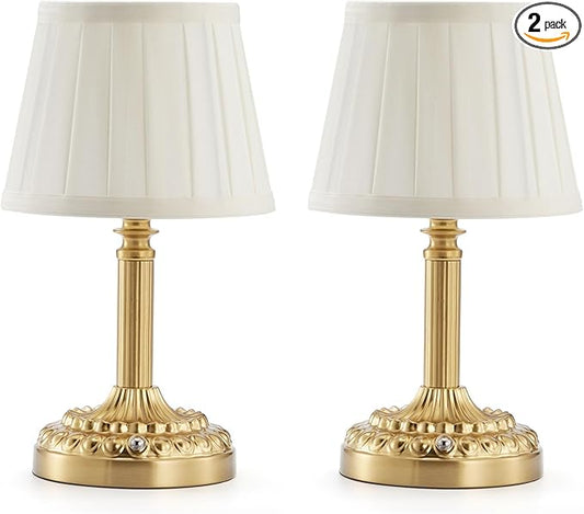 2 Pack Rechargeable Cordless Table Lamps for Restaurant Dining Table, 5200mAh Small Battery Operated Lamp, Portable Dimmable Touch Bedside Night Light for Bedroom Kitchen Bathroom Patio