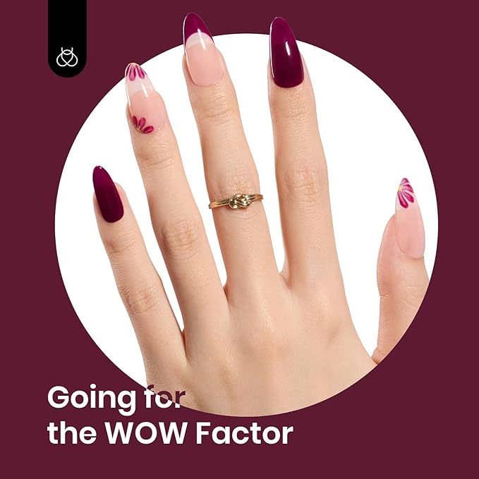Beetles Dark Red Gel Polish - Mellow Plum 15ML/0.51Fl Oz, Cherry Wine Burgundy Red Gel Nail Polish, Soak Off UV LED Lamp Burgundy Wine Nails Art, Long-Lasting Manicure Salon DIY Home Gifts for Woman