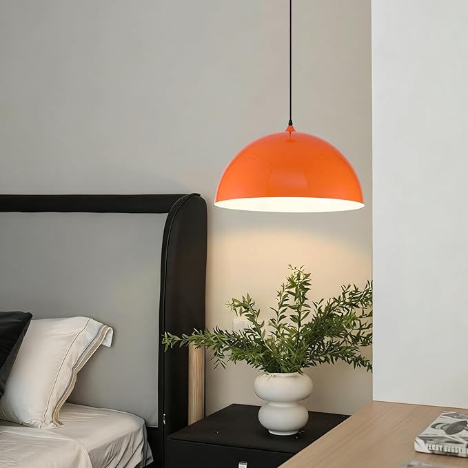 Orange Large Pendant Light 2 Packs,19.7inches, Kitchen Pendant Lights, Oversized Island Pendant Lights, Farmhouse Pendant Light, Pendant Light for Bedroom, Kitchen Island