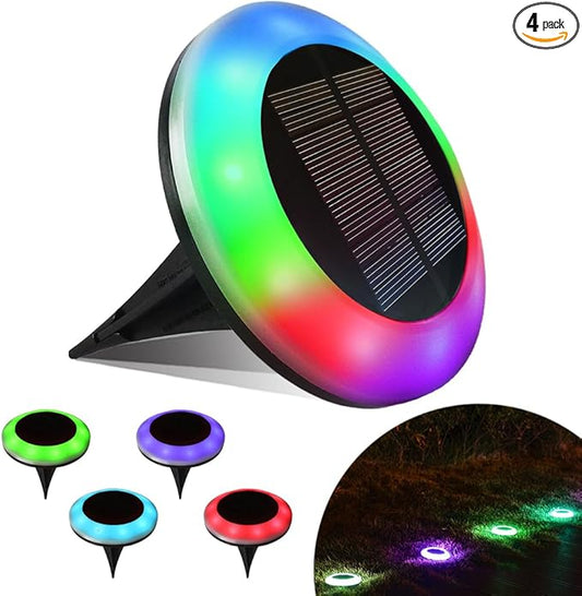 20 Lumens Colorized Solar Ground Lights,Solar Pool Lights with Mutiple Color Functions for Pool Area, Pathway, Patio, Yard, Path, Lawn and Garden
