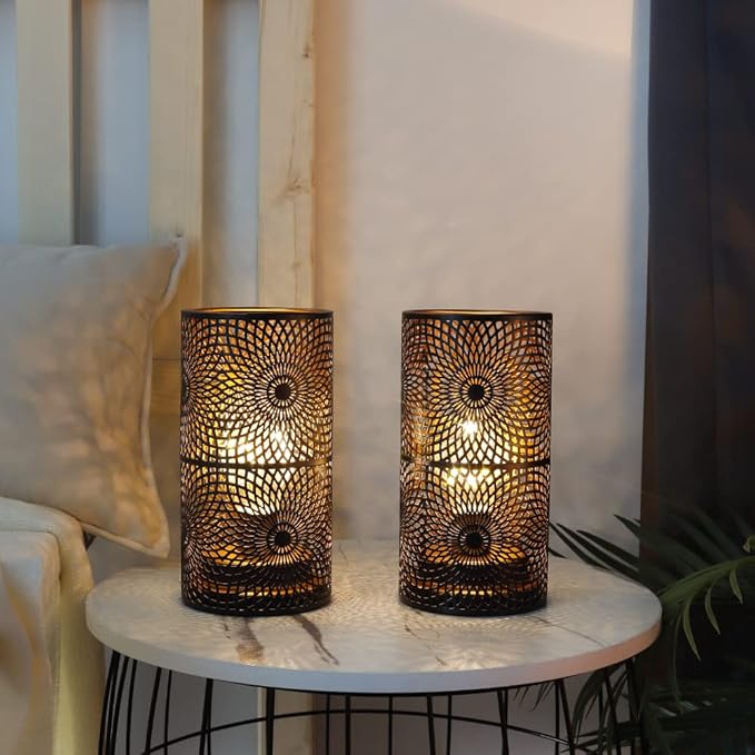 JHY DESIGN Battery Powered Table Lamp 2-Pack | Cordless Edison Bulb Accent Light