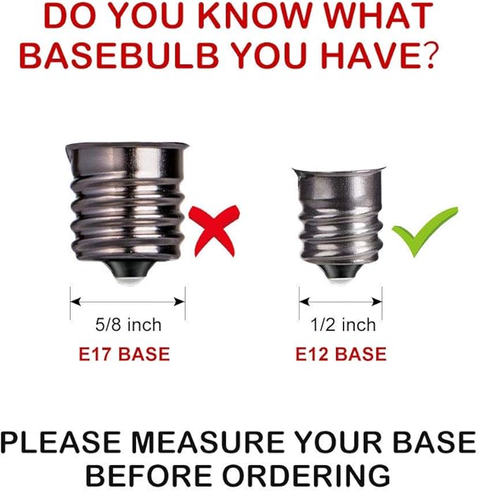 25 Pack Clear Replacement Bulbs, C7 Outdoor String Light Bulbs, C7/E12 Candelabra Base Night Light Bulbs, 5 Watt-Clear