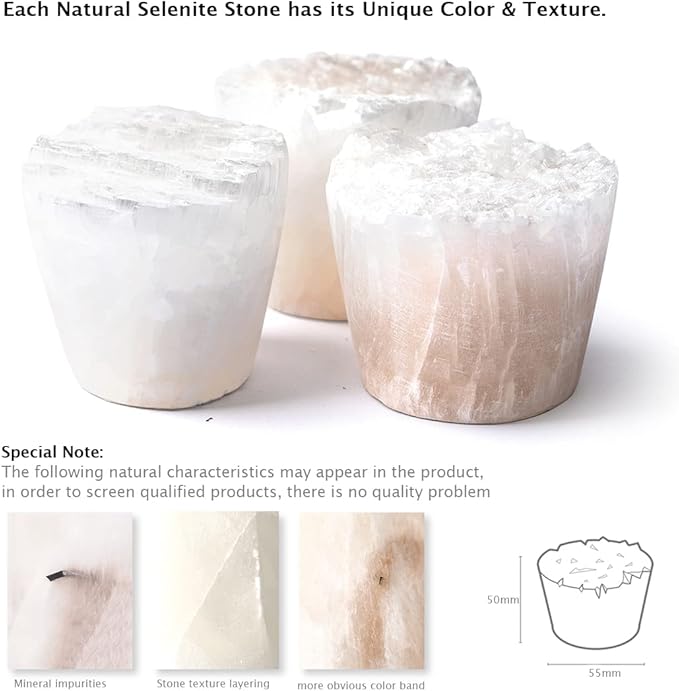 Nature Crystal Passive Diffuser Stone Essential Oil Diffuser Hand Carved Selenite Stone Diffuser - Perfect for Meditation Reflection Bedroom Decoration (1 Piece, Cylinder Diffuser)
