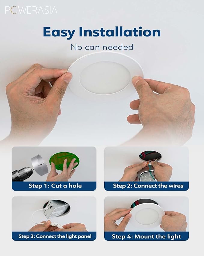 12 Pack 6 Inch Ultra-Thin LED Recessed Ceiling Light with Junction Box, 5CCT Dimmable 2700K/3000K/4000K/5000K/6000K,15W 1200lm Can Killer Downlight-ETL and Energy Star Certified