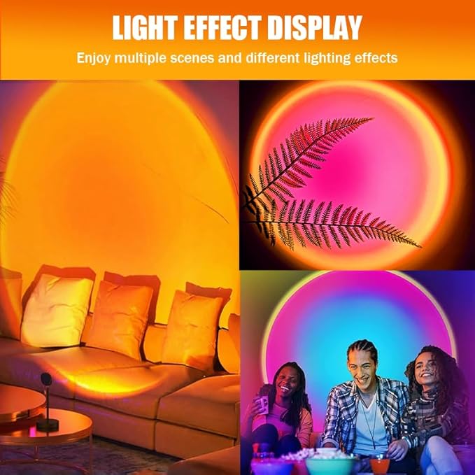Sunset Lamp Projector Led Lights for Bedroom Night Light RGB Lights Sun Sunlight Sunrise Lamp Mood Lighting Home/Room Decor Christmas Gifts for Women,Tabletop Multicolor