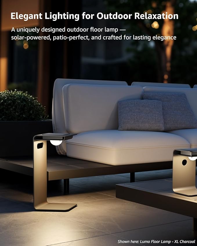 Outdoor Floor Lamp,Solar Lights Outdoor,Solar Lanterns Outdoor Waterproof IP65,4000mAh Li-ion Battery Smart Lamp,Outdoor Lantern for Backyard Decor,Table Lamp for Patio Decor,Black Lamp,XL