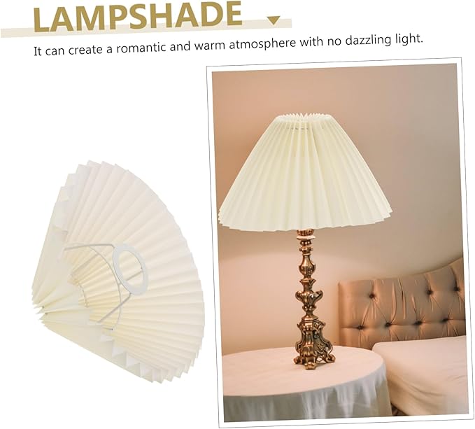 DOITOOL 1Pc Pleated lampshade Modern Lampshade Wall Light Cover Light Accessory rustic lamp shades candle wall sconce chandelier lamp shades Desk Lamp Lampshade curtain vintage cloth e27