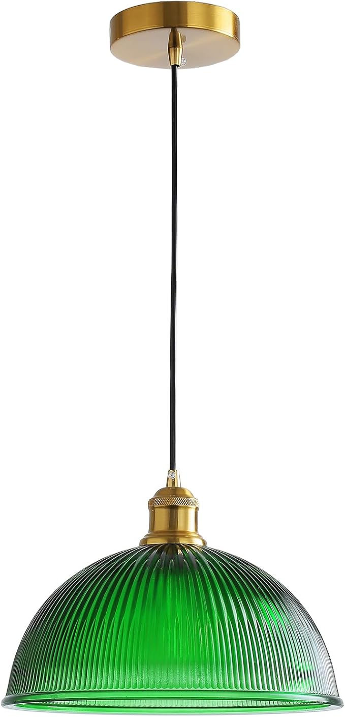 Vintage Pendant Light Fixtures: Glass Pendant Lights Kitchen Island, Modern Green Pendant Light Fixture for Bedroom Dining Room