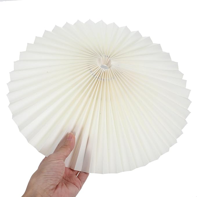 12.20 Inch Pleated Fabric Umbrella Lampshade with Rotatable Iron Frame Soft Light Diffuser Table Lamp Shade for Home Decoration