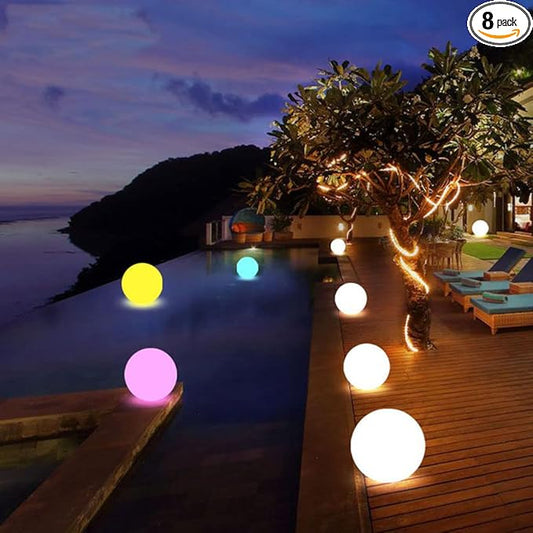 Floating Pool Lights Rechargeable, Color Changing Hot Tub Lights, Fully Waterproof led Lights IP68 with Remote, 3-inch Night Lights for Swimming Pool,Pond,Bathtubs,Fish Tank,Spa (8-Pack)