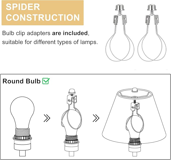 Small Pleated Lamp Shades Set of 2, White Empire Lamp Shades, 5.5" Top x 10" Bottom x 6.6" High, Small Lamp Shades for Table Lamps, Bedside Lamps, Wall Sconces, Spider, Bulb Clip Adapters Included