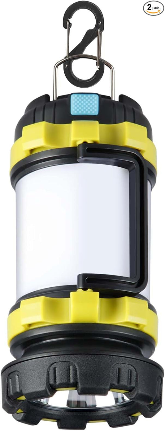 1 Pack Camping Lantern, Outdoor LED Camping Light, Rechargeable Flashlights with 1000LM, 6 Modes, IPX5 Waterproof Portable Emergency Camp Light for Hurricane Survival - Green