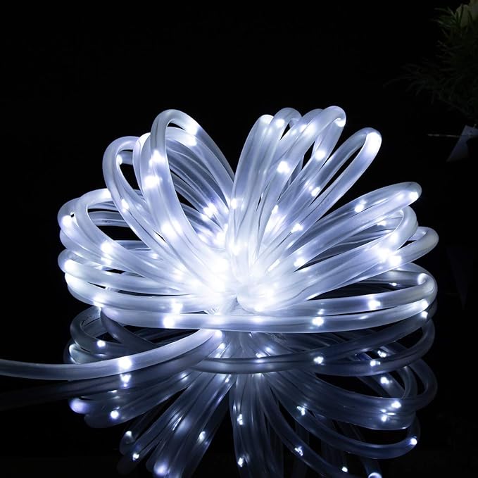GIGALUMI 200 LEDs Solar Pool Lights for Above Ground Pools, IP65 Waterproof Outdoor Pool Decoration Accessories, 2 Pack Total 71.4 FT 8 Modes (Cool White)