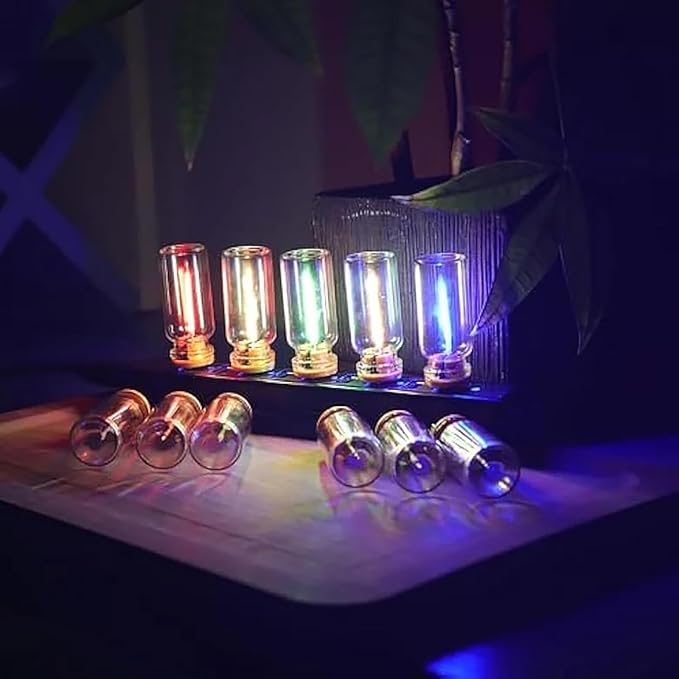 Retro Car Lamps, USB LED Car Interior Atmosphere Lights,Touch Control LED Night Light Mini USB Lamp with Multi-Color Ambient Lights for Car, Bedroom (Red)