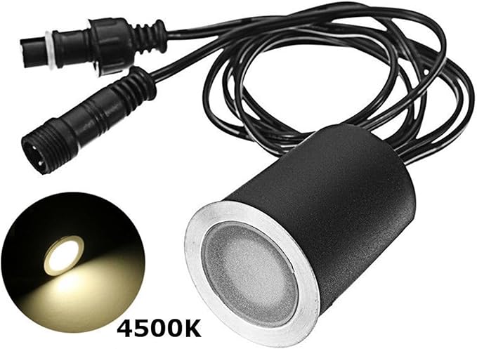 Recessed LED Deck Light Kits with Black Protecting Shell φ32mm,SMY In Ground Outdoor Landscape Lighting IP67 Waterproof,12V Low Voltage for Garden,Yard Steps,Stair,Patio,Floor,Kitchen Decoration