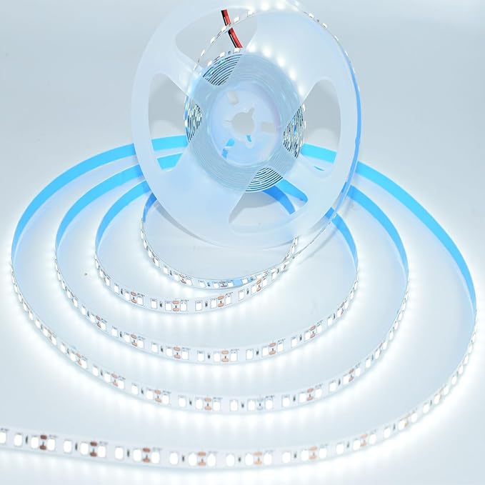 SUYOOULIN LED Strip Lights, 15000LM AC110V/120V 16.4ft/5m SMD 2835 600 LEDs Light Strips, High Voltage Flexible Waterproof IP44 LED Ribbon for Christmas Home Kitchen Indoor Decor(Cold White 6500K)