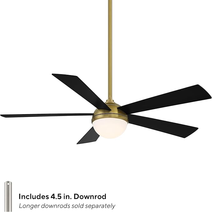 WAC Lighting Eclipse 5-Blade Aluminum Smart Ceiling Fan in Brass/Matte Black