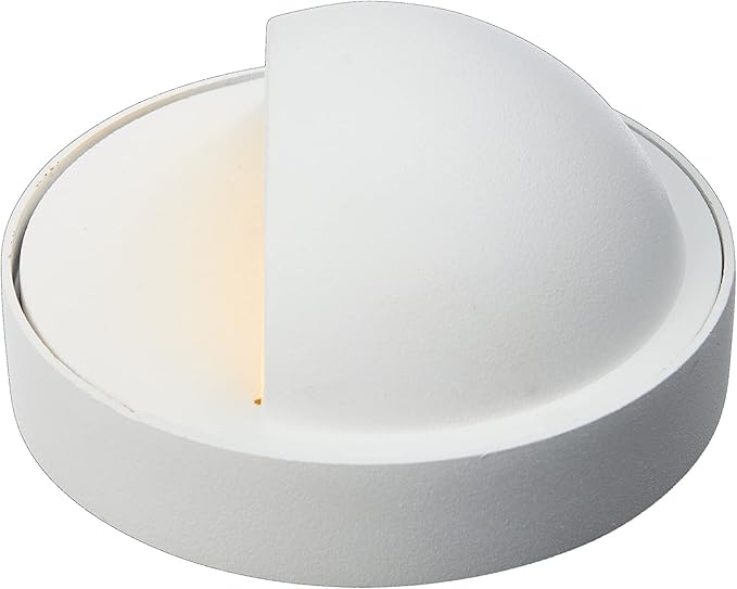 VOLT Cast Brass 12V Deck Light (White) with 3W 2700K Warm White G4 LED Bulb for Low Voltage Landscape Lighting on Outdoor Patio, Railing, Step, Fence & Dock