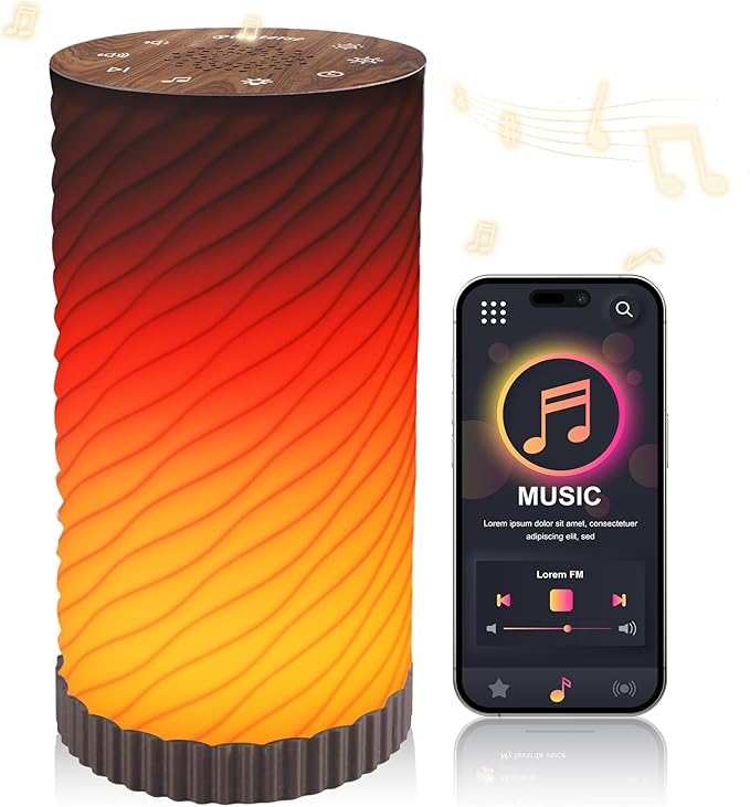 Sound Machine with Night Light, White Noise Sound Machine Mood Lamp for Adult Relaxation - 24 Soothing Sounds, Bluetooth Speaker, Touch Control, Timer, Adjustable Volume & Brightness for Bedroom