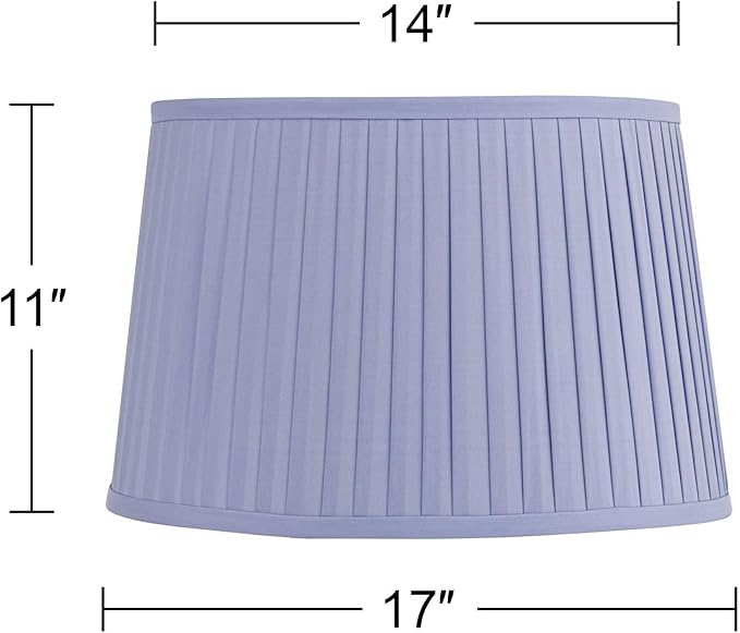 Mapo 14" Top x 17" Bottom x 11" High x 11" Slant Lamp Shade Replacement Large Lilac Purple Drum Round Tapered Traditional Fabric Pleated Softback Washer Harp Finial - Springcrest
