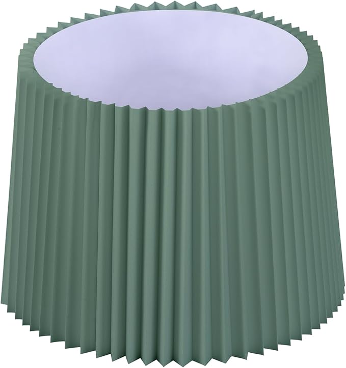 Etto Pleated Lamp Shade, 9" High, Replacement Lampshade for Empire and Drum Floor Lamps, Fits Multiple Styles, Effortless Setup(Peacock Green)
