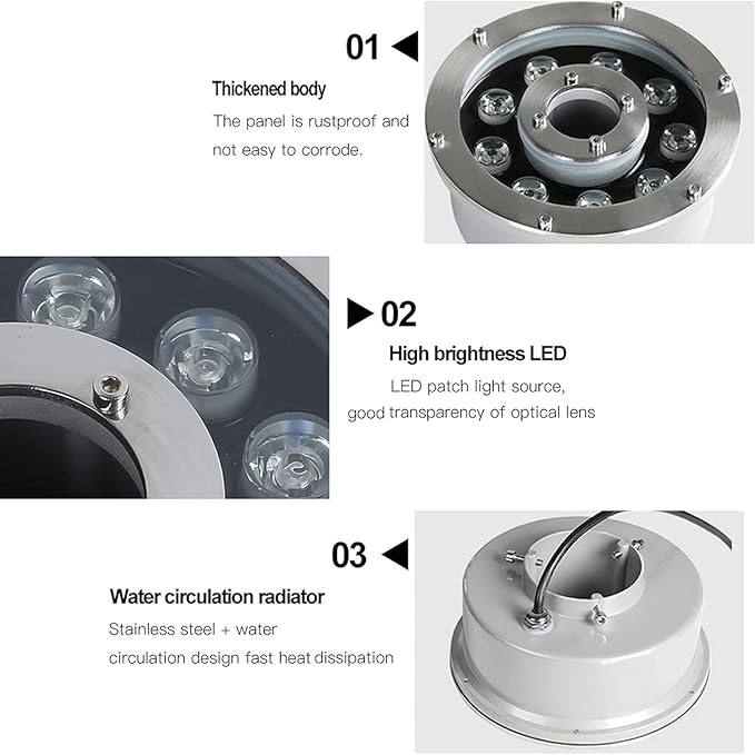 LED Underwater Pond Lights - Ring Fountain RGB Lamp, Colorful Color Changing IP68 Waterproof Recessed Underwater Landscape Lights, Middle Hole Swimming Pool Light, With Remote Control(24v,18W)