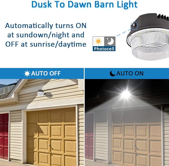 LED Barn Light 70W, Dusk to Dawn Outdoor Light with Photocell, LED Yard Area Light 5000K Daylight 10,500lm 700W MH/HPS Replacement, AC100-277V IP65 Waterproof for Farmhouse Garage, ETL Listed