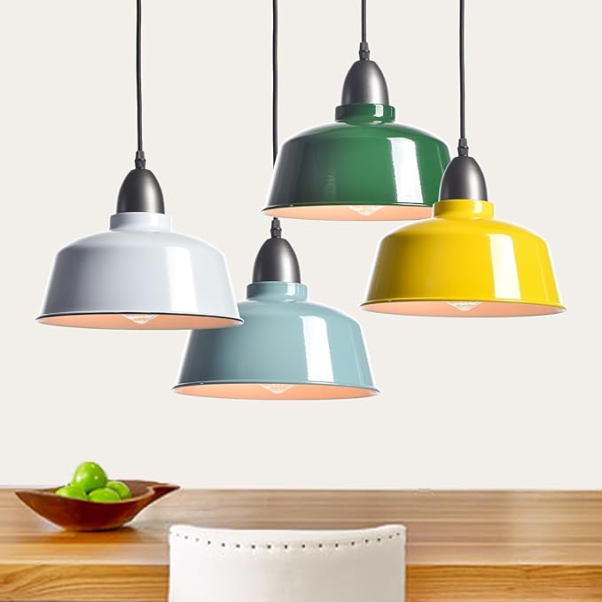 Modern Farmhouse Yellow Pendant Light Fixture Macarons Dome Kitchen Island Pendant Lights for Home Bar Countertop Canteen Dining Room Restaurant Bedroom Bathroom