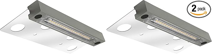 GKOLED Hardscape Light, Paver Wall Lights, 6.8 Inches Step Lighting, Integrated 4W 2700K LED Chips, Solid Powder Coated Die-cast Aluminum Housing, 12V AC/DC, Gray, UL Listed (Pack of 2)