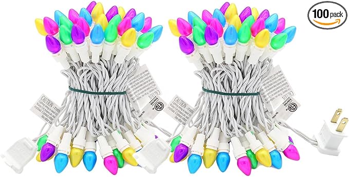 Easter String Lights, Multi Color Pastel Christmas Lights with White Wire, 2 PACK 13.5 FT 50 LED Waterproof Plug-in String Lights for Indoor Outdoor Bedroom Patio Wreath Carnival Easter Decorations