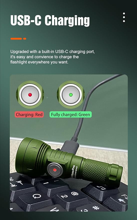 LUMINTOP GT Nano Pro3.0 Keychain Flashlight 1600 Lumens Mini Flashlight 152 Meters Beam Distance, Rechargeable Battery (Green)