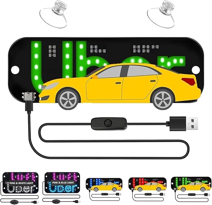 Car Window Light Up Signled Light Sign for Car,USB LED Light Signal for Drivers,Glow Sign for Vehicle Dash,Applicable to All 5v Cars, Such As Cars, Trucks, Suvs, Rvs and Other Models (Green)