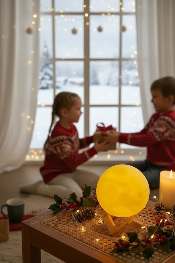 7.1 Inch Moon Lamp for Adults - 16 Color LED Light Up Moon Ball, Extra Large Realistic 3D Night Light with Remote & Timer - Unique Thanksgiving & Christmas Gifts