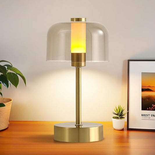 Rechargeable Cordless Table Lamp,Portable Modern LED Night Light,Battery Operated Lamp,3 Color Stepless Dimming Up,for Restaurant/Bedroom/Bars/Outdoor Party/Camping/Coffee Shop
