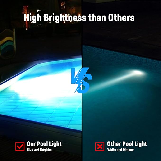LED Pool Light for Inground Pool 120V 65W PRO, White Light 6500K with 6500lm High Brightness, Replace 300-800W Halogen Light