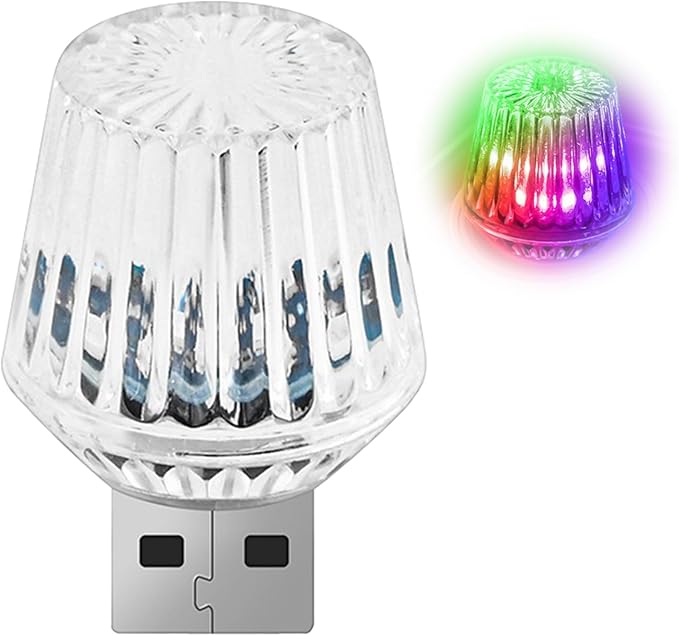 1 Pcs USB Star Sky Lamp for Cars, New Car USB Night Light, USB Led Car Interior Atmosphere Lights, Plug and Play, Used for Most Cars, Trucks, Suvs, Hallway, Party, Bedroom（ Colorful Flash）